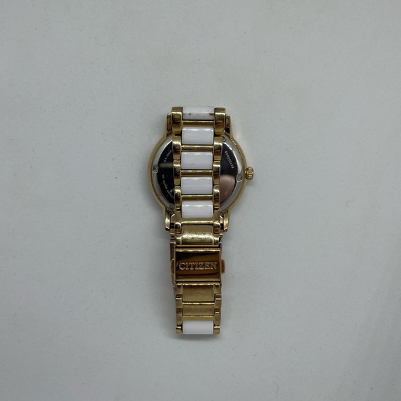 CITIZEN Eco-Drive Women's Gold & White Watch with Pearlized Face. - Picture 3 of 4